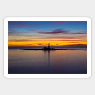 St marys lighthouse sunrise Sticker